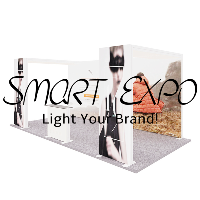 Impact Branded Trade Show Booth Advertising Display with Attractive Back Lighted Graphics