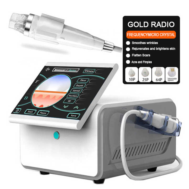 Hot!! A Popular Rf Gold Radio Frequency Microcrystal Beauty Microneedling Remove scar wrinkles Microneedling Machine Fractional