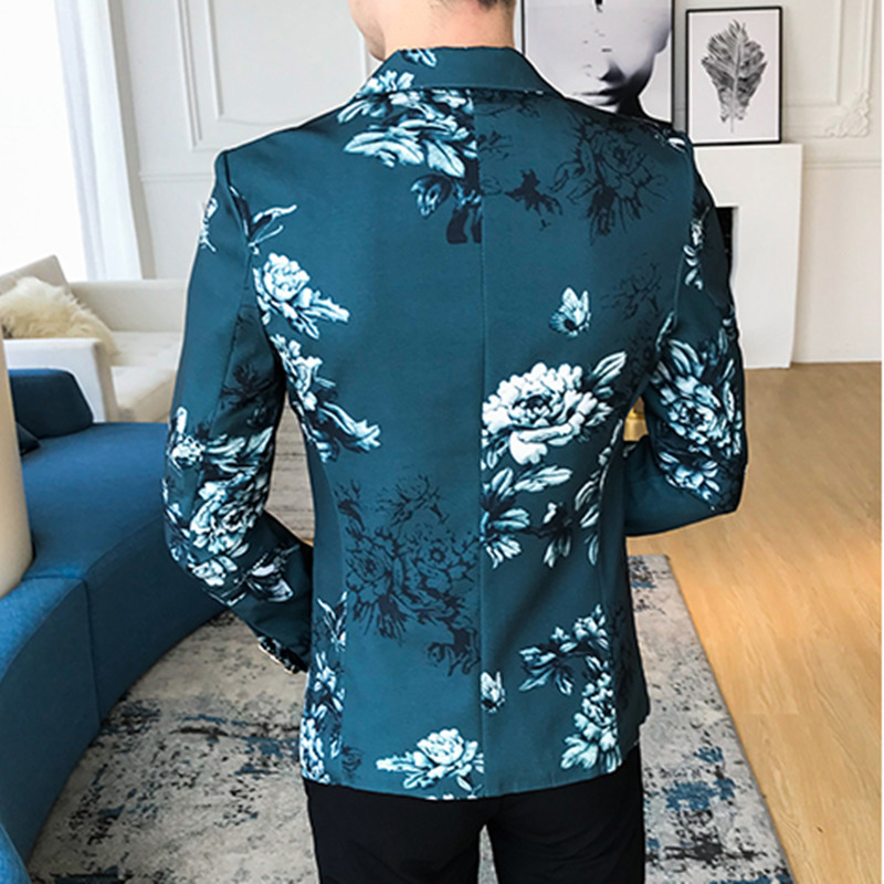 Men's Suits Blazers High quality S-3XL Korean version fashion casual printing shopping travel party nightclub dress men's slim suit jacket 2