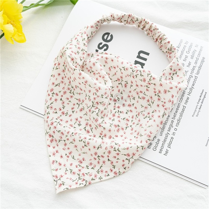 Bandanas Durag Syal Rambut Bandana Pantai Bunga Cetak Musim Panas Bando Karet Elastis Modis untuk Aksesori Wanita Perempuan 230427
