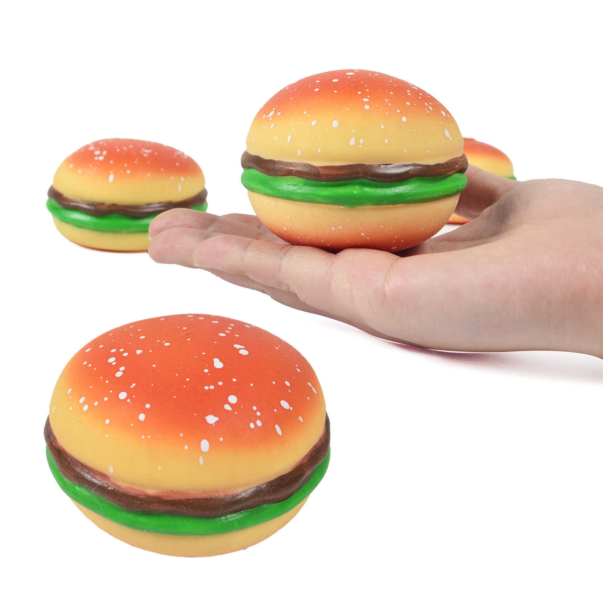 Decompression Toy Burger Stress Ball 3D Squishy Hamburger Fidget Toys Silicone Decompression Silicone Squeeze Fidget Ball Fidget Sensory Toy 2022