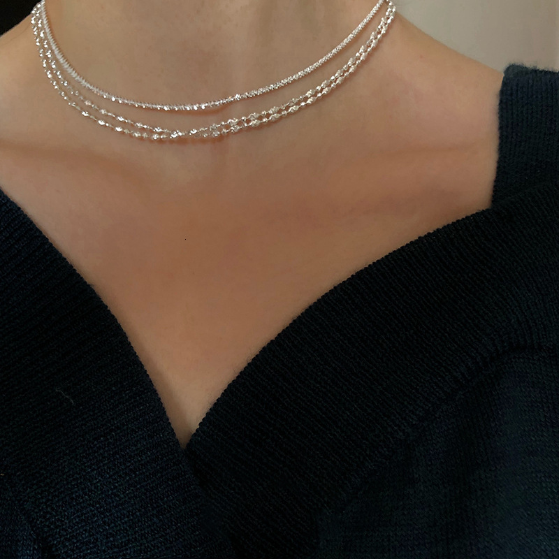 Strands Strings 925 Sterling Silver Sparkling Clavicle Chain Choker Necklace For Women Fine Jewelry Wedding Party Birthday Gift 230426