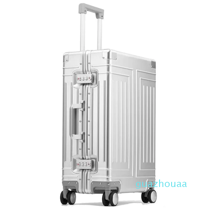 

Suitcases High-grade 100% Aluminum-magnesium Rolling Luggage For Boarding Spinner Travel Suitcase With Wheels