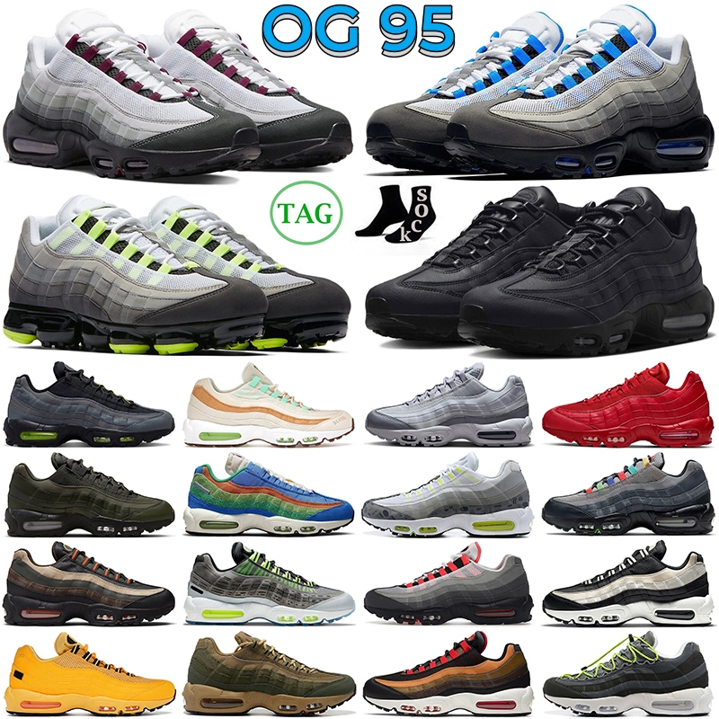 

OG 95 running shoes men women 95s Crystal Blue Dark Beetroot Triple Black White Neon Solar Red Midnight Navy Smoke Grey NYC Taxi maxs mens trainers outdoor sneakers, 21