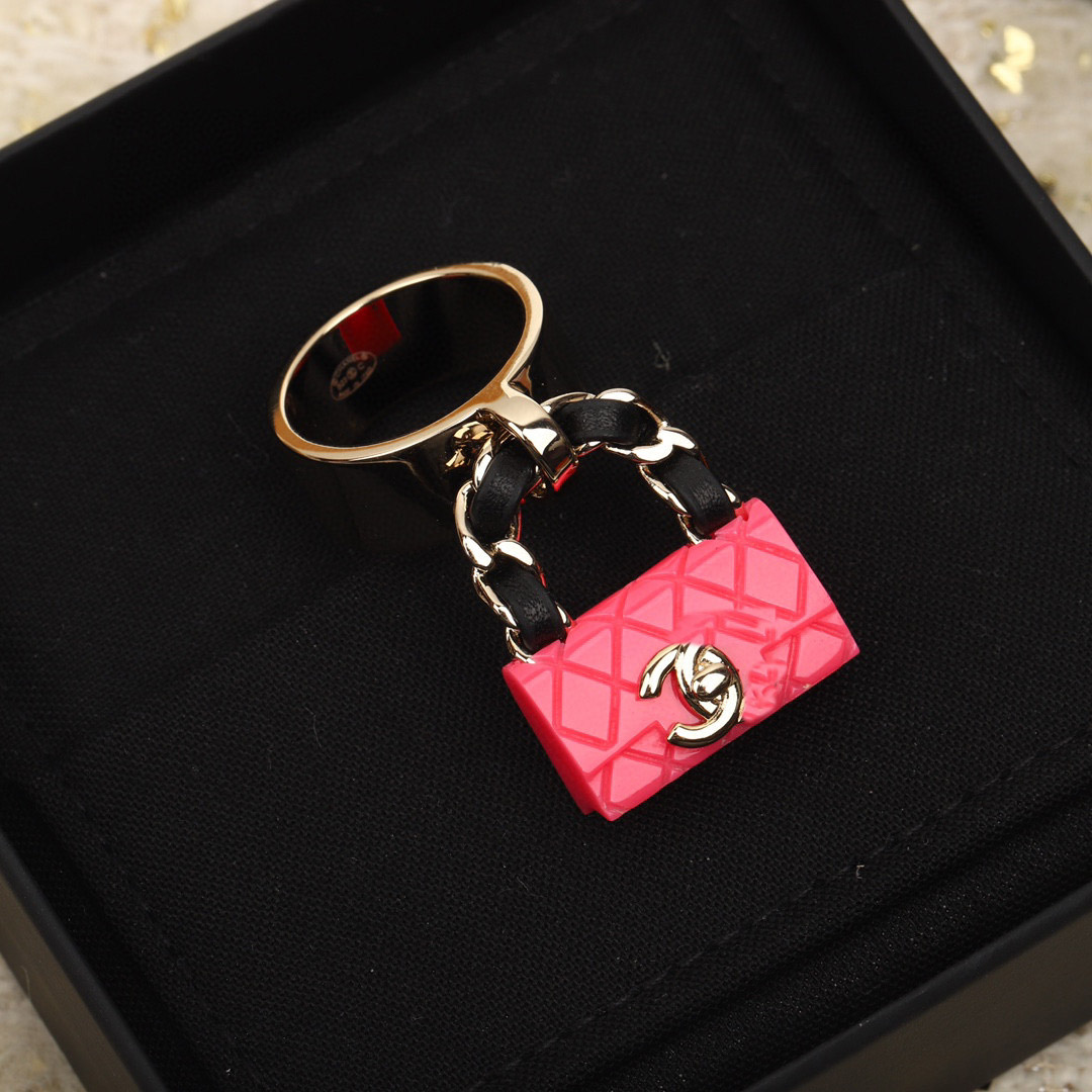 Luxury quality charm punk band ring with black genuine leather in three colors handbag design have box stamp PS7905A