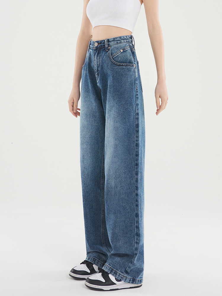Women's Jeans Women's Jeans Baggy Vintage Straight High Waist Jeans Korean Fashion Streetwear Casual Pants Femme Wide Leg Mom Denim Trouser 
