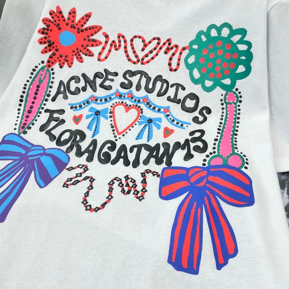 Women's T Shirt Kaus lengan pendek longgar wanita kaos grafiti leher bulat cetak tiga dimensi kekasih musim panas 2023 230427