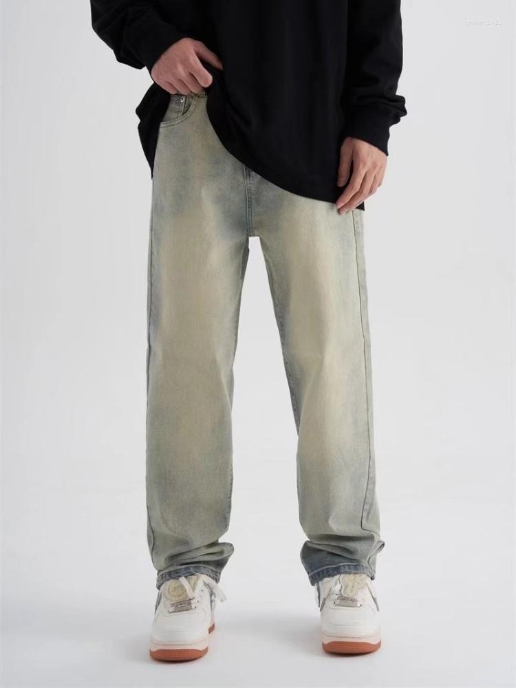 Men's Jeans Wholesale Casual Loose Autumn Trend Straight Leg Pants High Street Ins Port Style Wide Daddy
