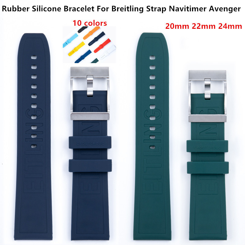 Watch Bands Soft Nature Rubber silICONe band 20mm 22mm 24mm Colorful band For Superocean 230426