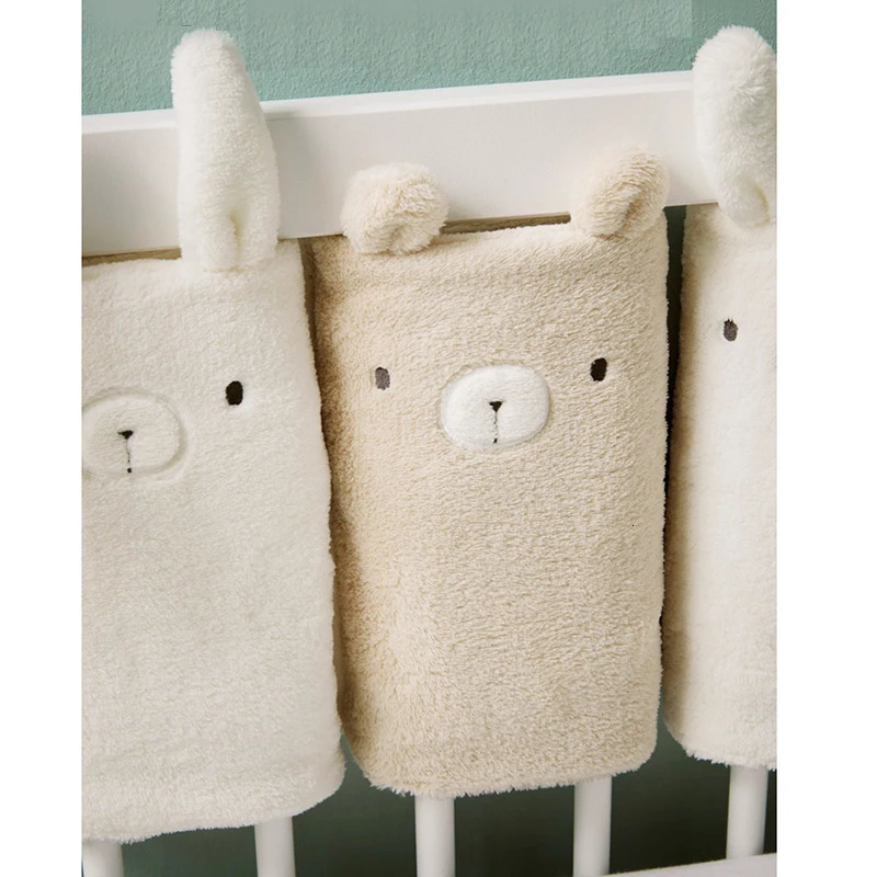 Bed Rails 10pcs lot Cotton Bedside Rail Guard Kids Crib Protector Cot Cushion Anti collision Children s Fence Barries 231124