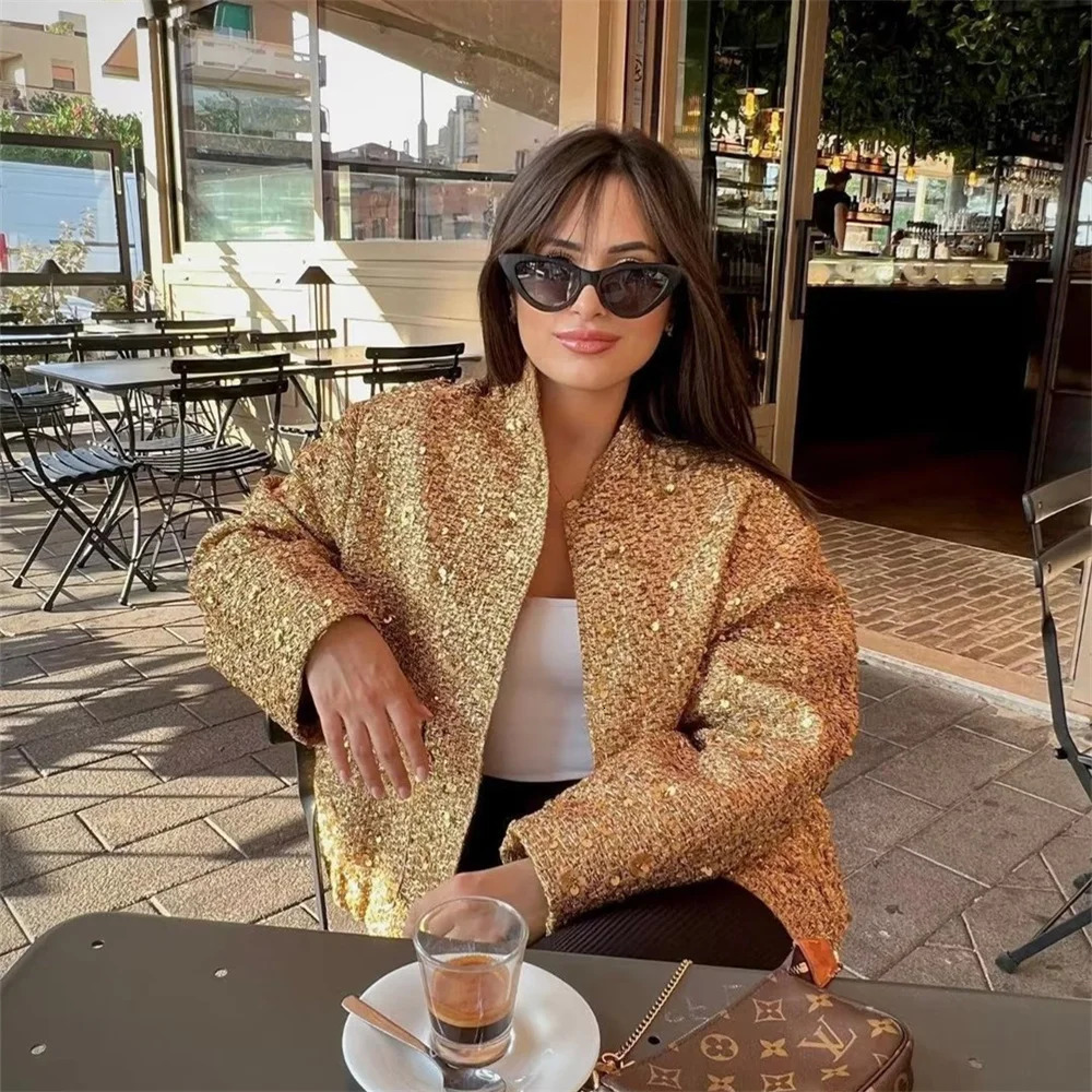 Womens Jackets UNIZERA AutumnWinter Product Womens Fashion and Casual Versatile Stand up Collar Large Pocket Beaded Coat 231127