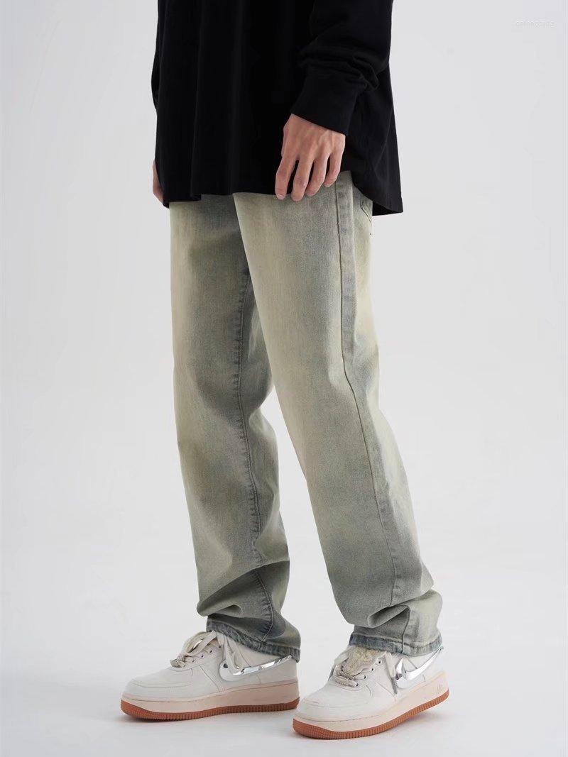 Men's Jeans Wholesale Casual Loose Autumn Trend Straight Leg Pants High Street Ins Port Style Wide Daddy