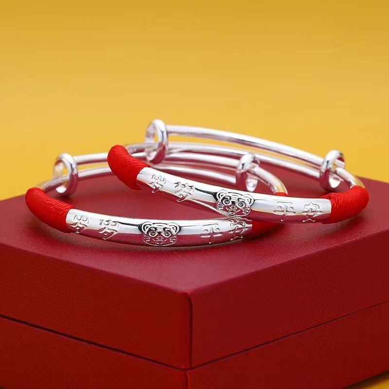 Baby Sterling Silver Bracelet Solid 9999 Sterling Silver Decorated Baby and Child Centennial Full Moon Gift, White
Baby Sterling Silver Bracelet Solid 9999 Sterling Silver Decorated Baby and Child Centennial Full Moon Gift, White
