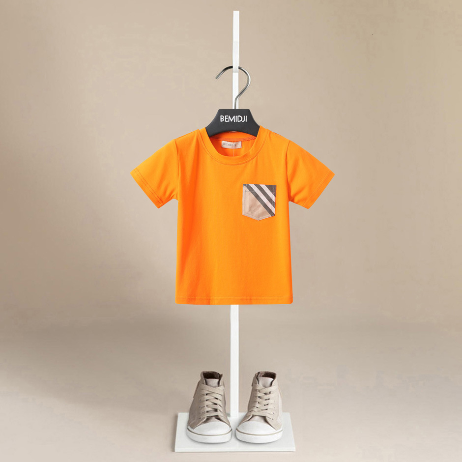 T-shirts Summer Kids Baby Boy T-shirt Child Short Sleeve pocket Printed Cotton Casual Baby Clothing Tops T-Shirts 1-6Years summer top 230427