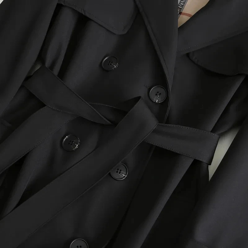 Women s Jackets 2023 Elegant Trench Coat for Women Korean Fashion Winter Clothes Double Breasted with Belt Casual Solid Long 231127