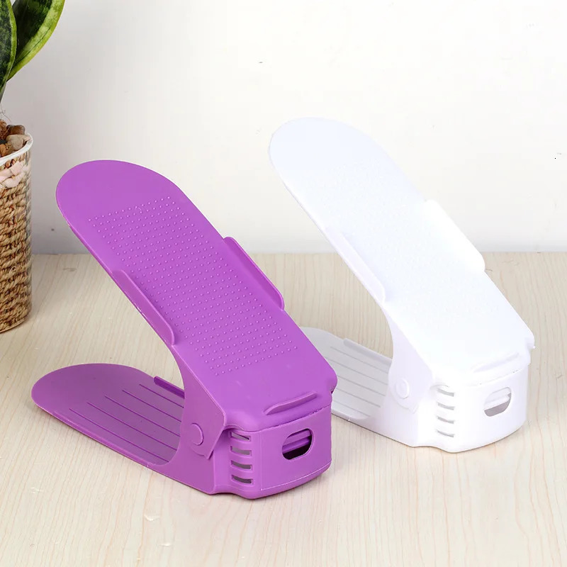 Shoe Parts Accessories 8pcs Durable Adjustable Organizer Footwear Support Slot Space Saving Cabinet Closet Stand Shoes Storage Rack Shoebox 231127