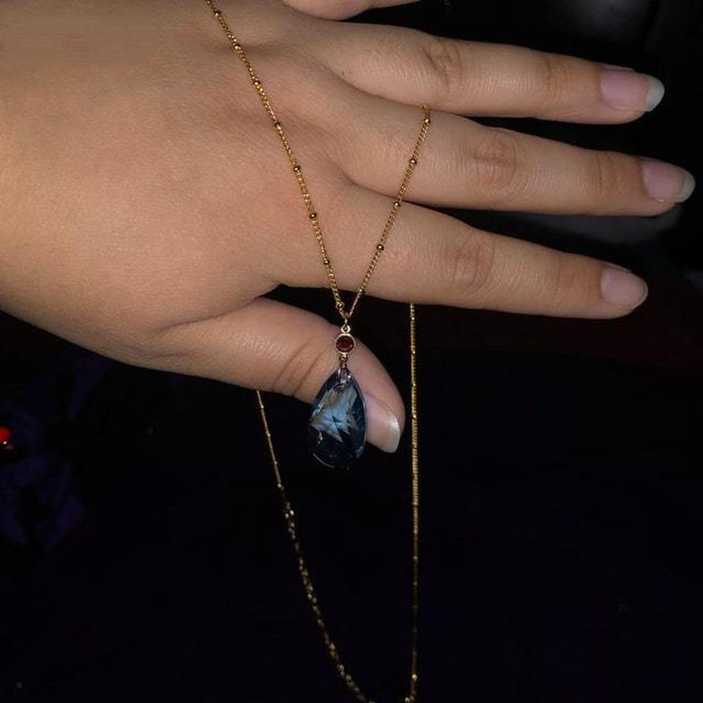 Strands Strings Howls Moving Castle Inspired Necklace Hauru Necklace Blue Austria Crystal Anime Cosplay Necklace Anime Jewelry Pendant Howl 230426