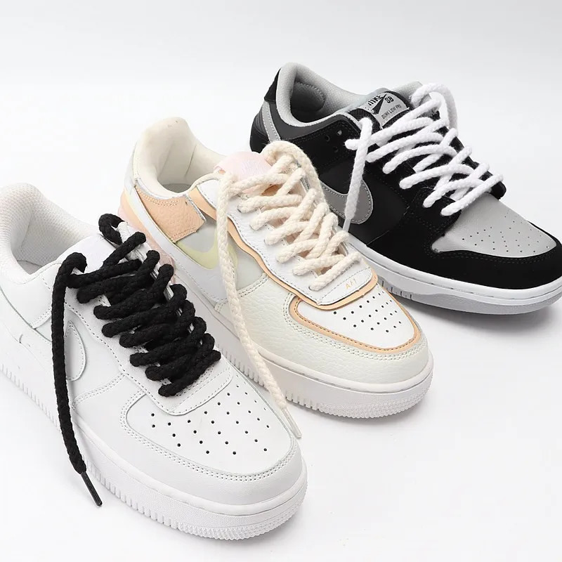 Shoe Parts Accessories 1Pair 8mm Bold Round Shoelaces Quality Linen Cotton Sneakers Laces for Shoes A laces 100 120 140 160 180CM Shoestrings 231127