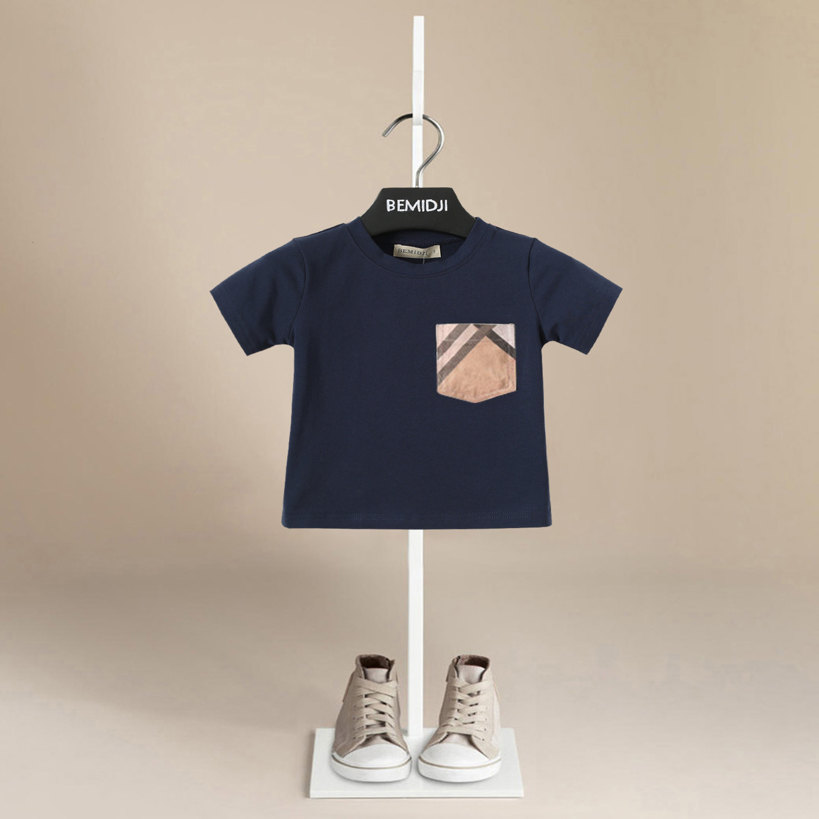 T-shirts Summer Kids Baby Boy T-shirt Child Short Sleeve pocket Printed Cotton Casual Baby Clothing Tops T-Shirts 1-6Years summer top 230427