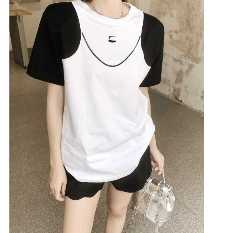 23ss tee tops Womens T-Shirt womens designer clothing Round neck Pure cotton Spring summer new stitching design chain decorative embroidery t-shirt women clothes a1, 19
23ss tee tops Womens T-Shirt womens designer clothing Round neck Pure cotton Spring summer new stitching design chain decorative embroidery t-shirt women clothes a1, 19