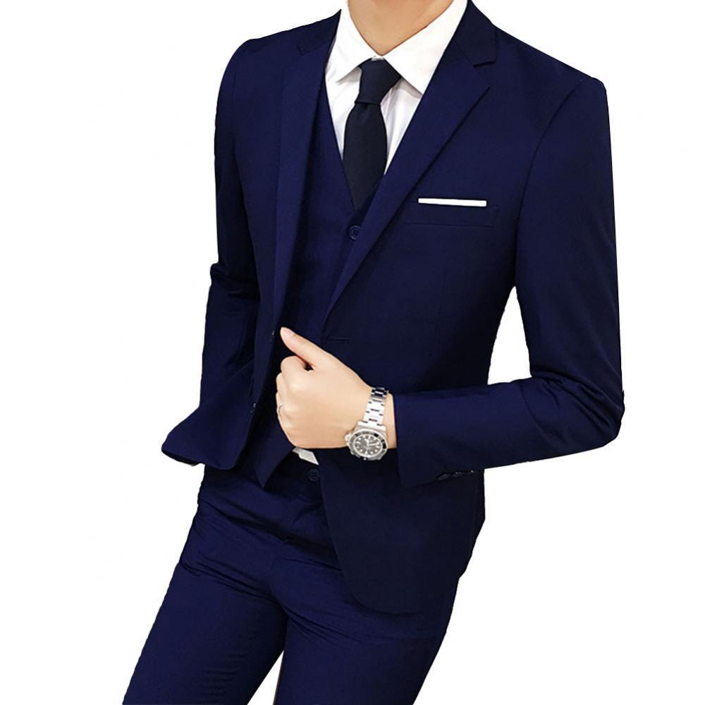 Men's Suits Blazers Three-piece Plus Size Wedding Business Men Formal Suit Vest Blazer Pants Set 230427