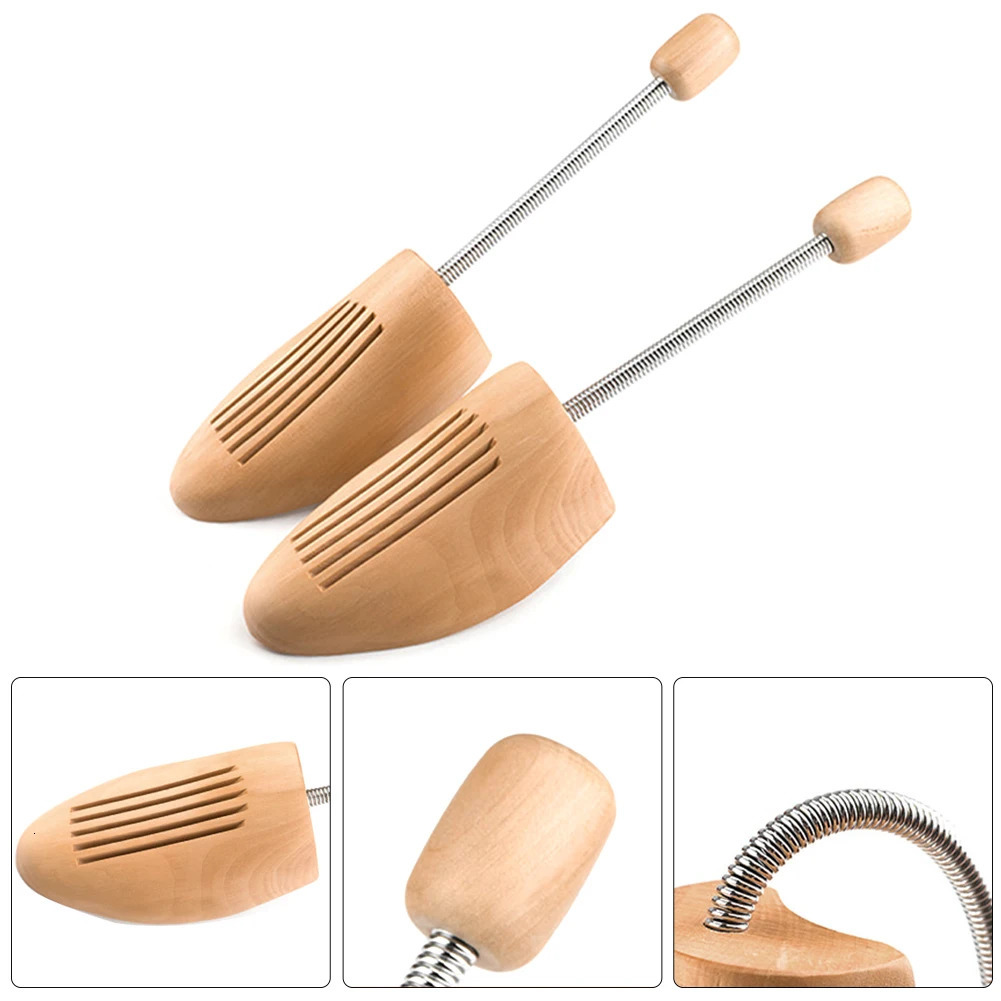Shoe Parts Accessories 1Pair Wooden Horn Man Women Trees Home Extender Portable Boots Natural Wood Professional 231127