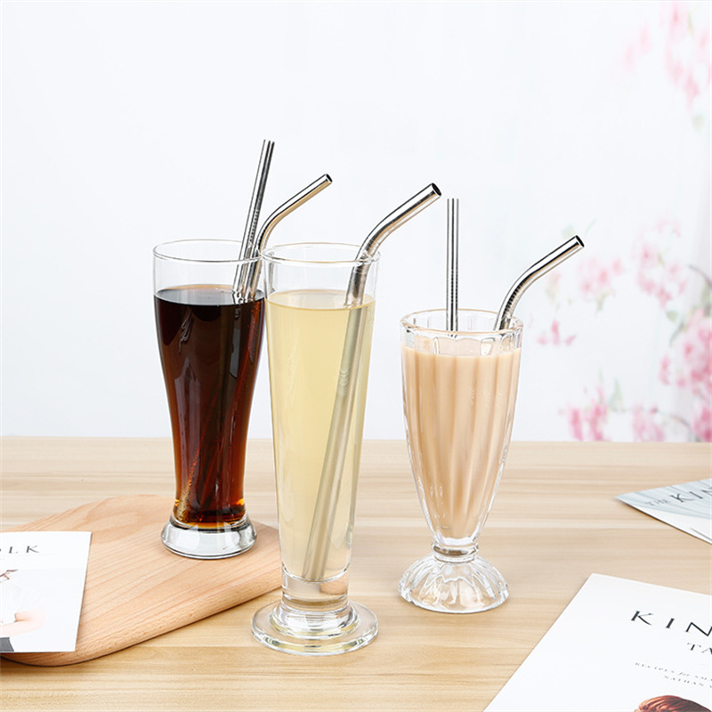 6/8/10/12MM Bend Straight Stainless Steel Straw 8.5/9.5/10.5 Long Straw