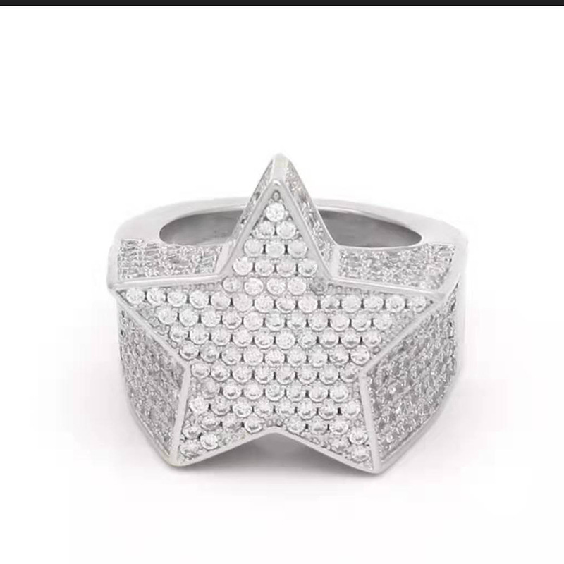 Simple Hip Hop Full Diamond Micro Inlaid Zircon Pentagram Ring European and American Men's Accessories
Simple Hip Hop Full Diamond Micro Inlaid Zircon Pentagram Ring European and American Men's Accessories