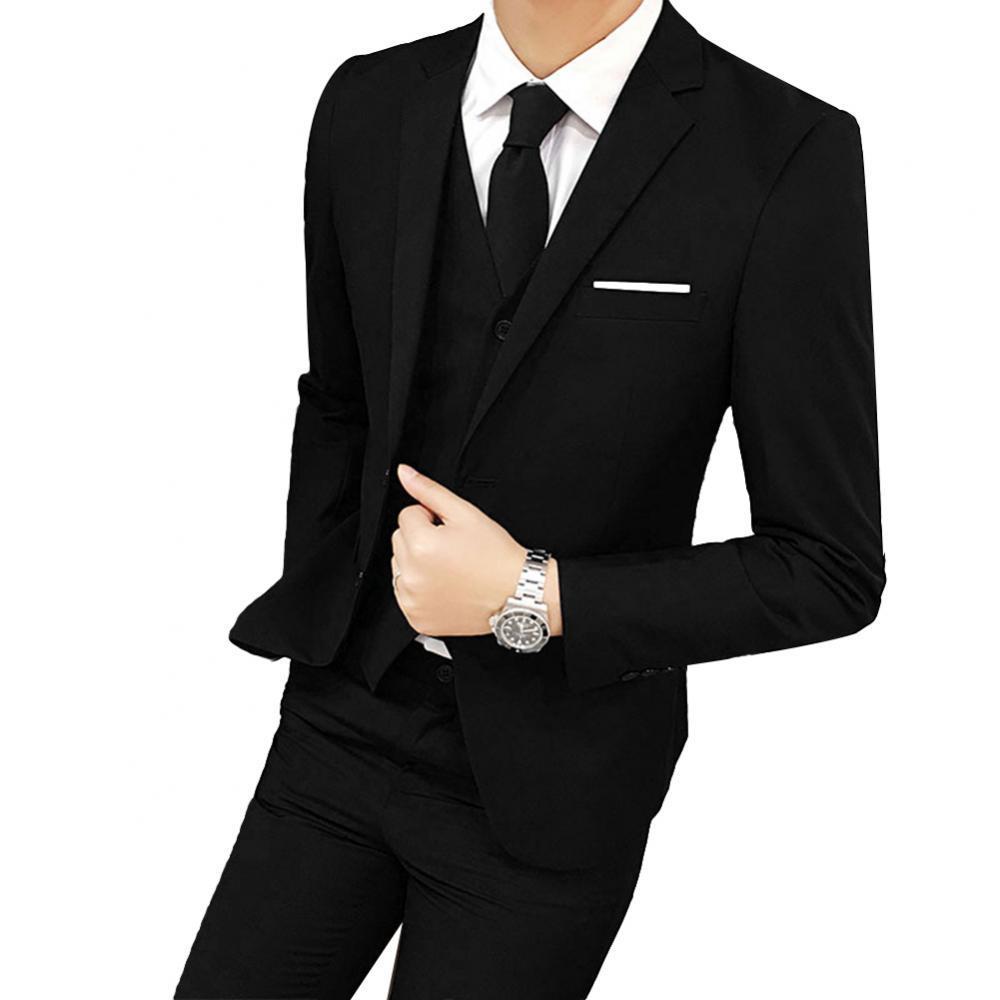 Men's Suits Blazers Three-piece Plus Size Wedding Business Men Formal Suit Vest Blazer Pants Set 230427