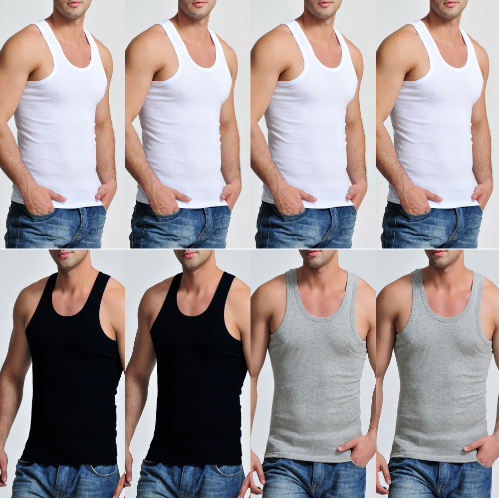 Men's Tank Tops 3Pcs Top Casual Men Bodybuilding Clothing Fitness Mens Sleeveless Gyms Vests Cotton Singlets Muscle Plus Size XXXL 4XL 230426