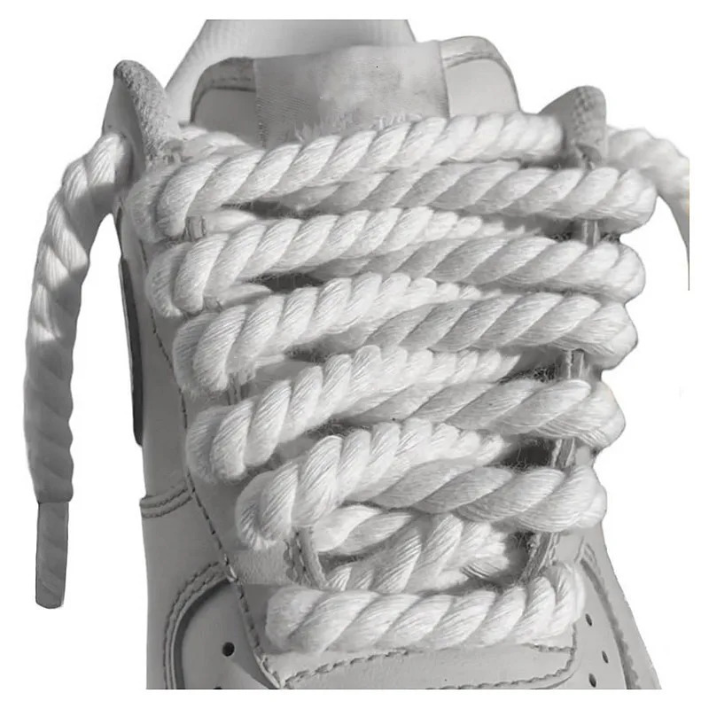 Shoe Parts Accessories 1Pair 8mm Bold Round Shoelaces Quality Linen Cotton Sneakers Laces for Shoes A laces 100 120 140 160 180CM Shoestrings 231127