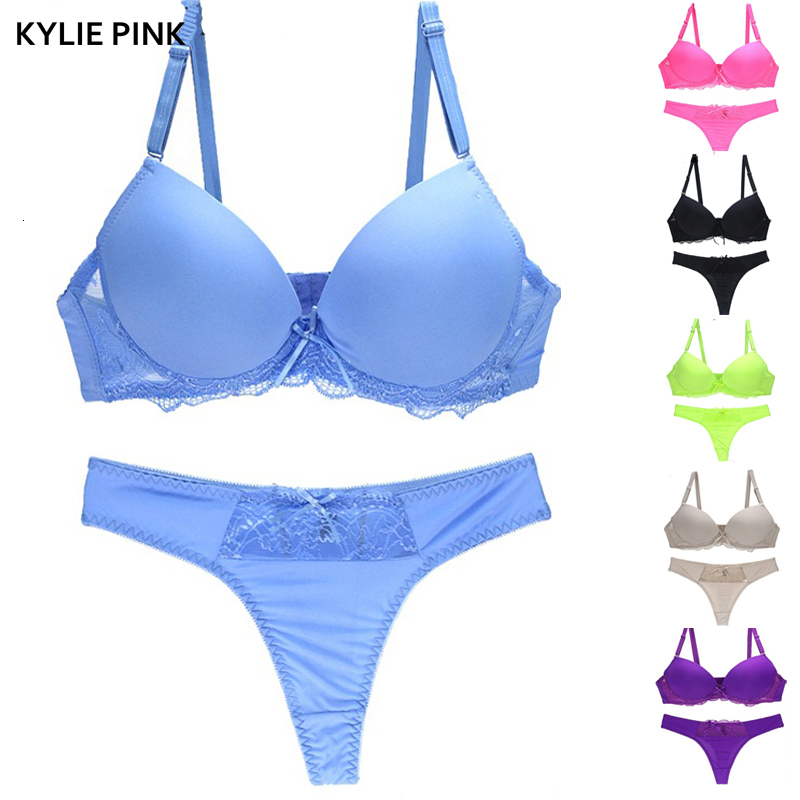 Women Sexy and Underwear Set Lingerie Lace Panty Sets Girls Push Up Bras Candy Colors Seamless Bra Thong Suit Intimate 230427 L251030N384
