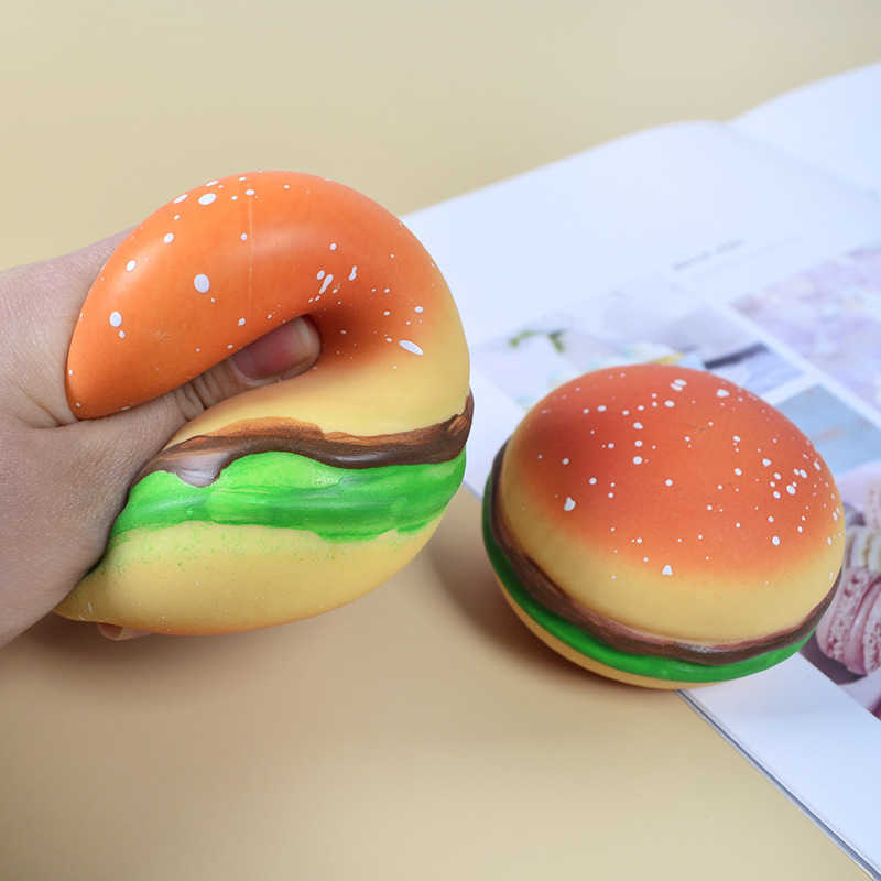 Decompression Toy Burger Stress Ball 3D Squishy Hamburger Fidget Toys Silicone Decompression Silicone Squeeze Fidget Ball Fidget Sensory Toy 2022
