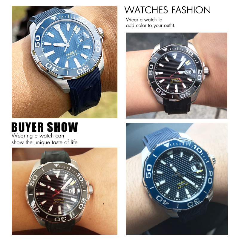 Watch Bands 20mm 22mm Rubber SilICONe Strap Fit fo AQUARACER 300 WAY201A WAY211C Black Blue Brown Accessories 230426