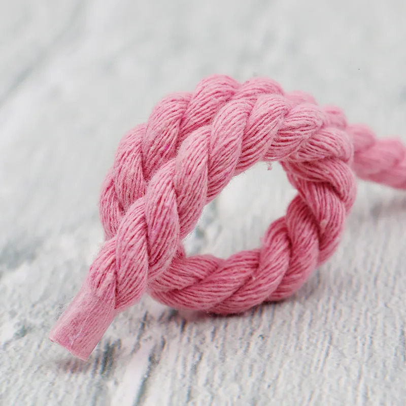 Shoe Parts Accessories 8 Color Round High Quality Polyester Cotton Thick Rope Laces 0 8cm Wide 60 180cm Multiple Sizes Solid Personalized 231127
