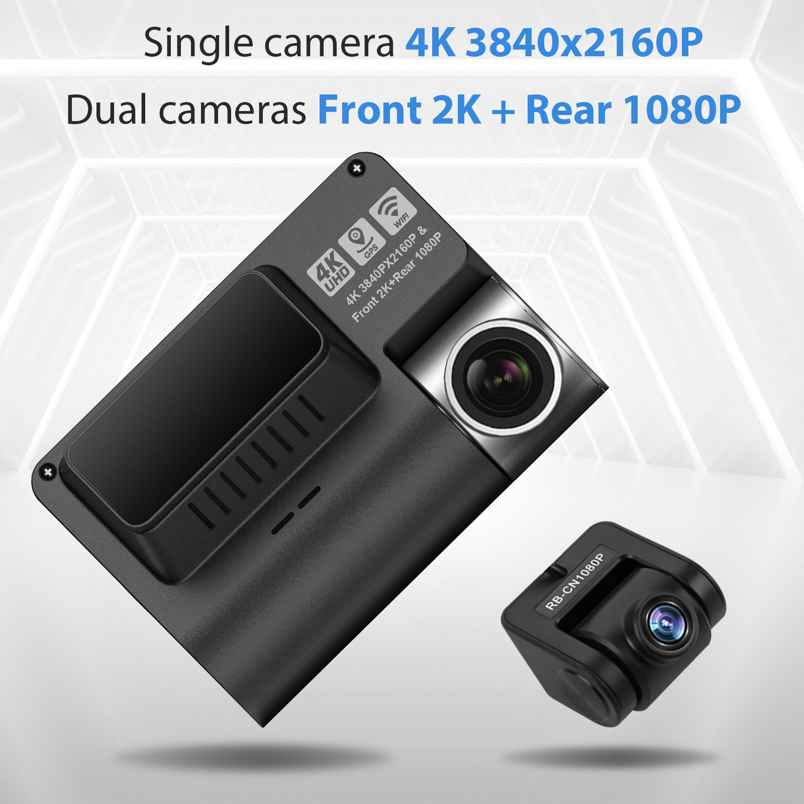 V55 3 Inch IPS Dash Cam Built in GPS WIFI 1080P Car DVR Dual Lens Dash Camera Dashcam Wide Angle Video Recorder Rear Camera Night Vision