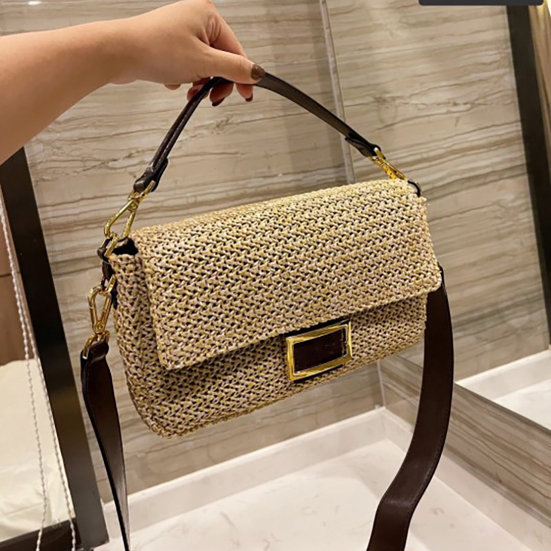 Straw Bag Summer Fashion Shoulder Bags Top Designer Luxury Shopping Handbag Classic Travel Beach Handbags Artwork High-Quality, Light brown
Straw Bag Summer Fashion Shoulder Bags Top Designer Luxury Shopping Handbag Classic Travel Beach Handbags Artwork High-Quality, Light brown