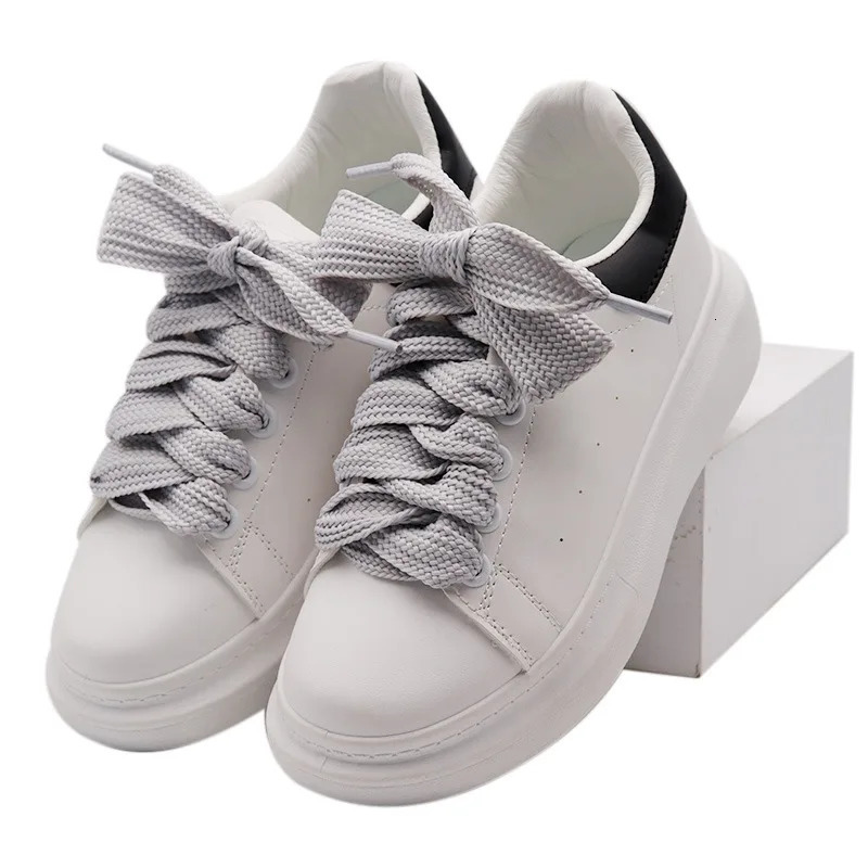 Shoe Parts Accessories 20mm Extro Wide Width Double Layer Shoes Laces Sneaker Solid Color Flat Strings Queen Force Shoelaces Cord 231127