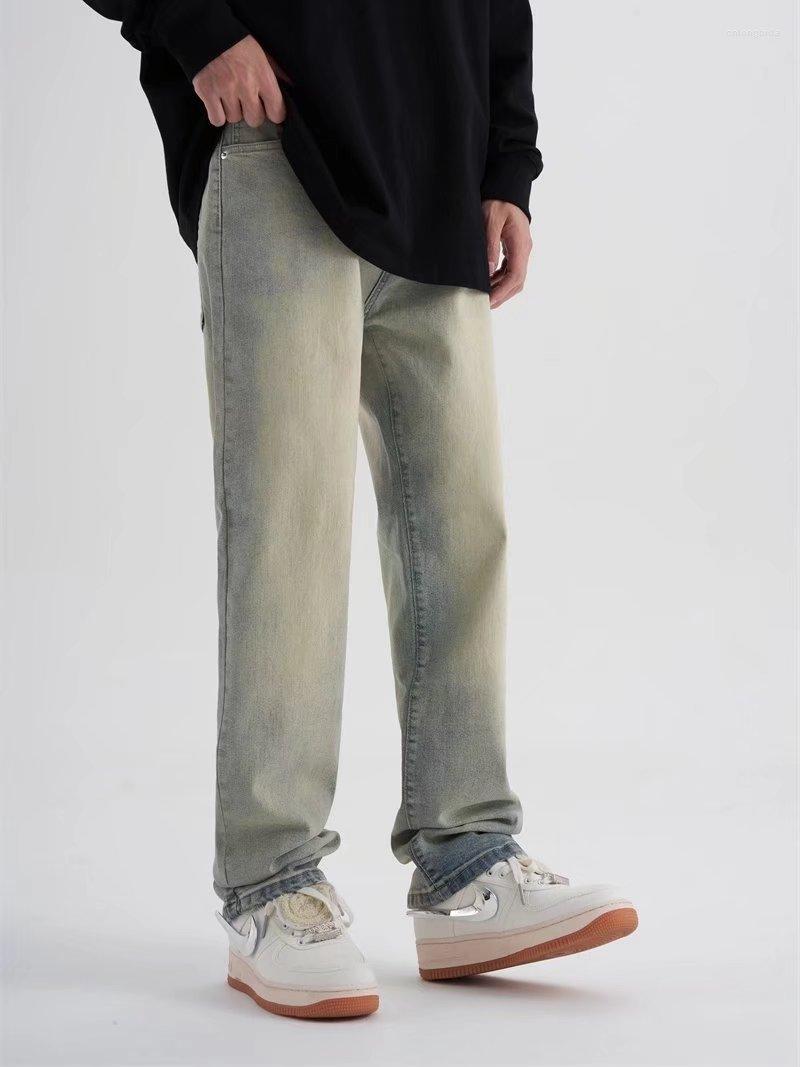 Men's Jeans Wholesale Casual Loose Autumn Trend Straight Leg Pants High Street Ins Port Style Wide Daddy