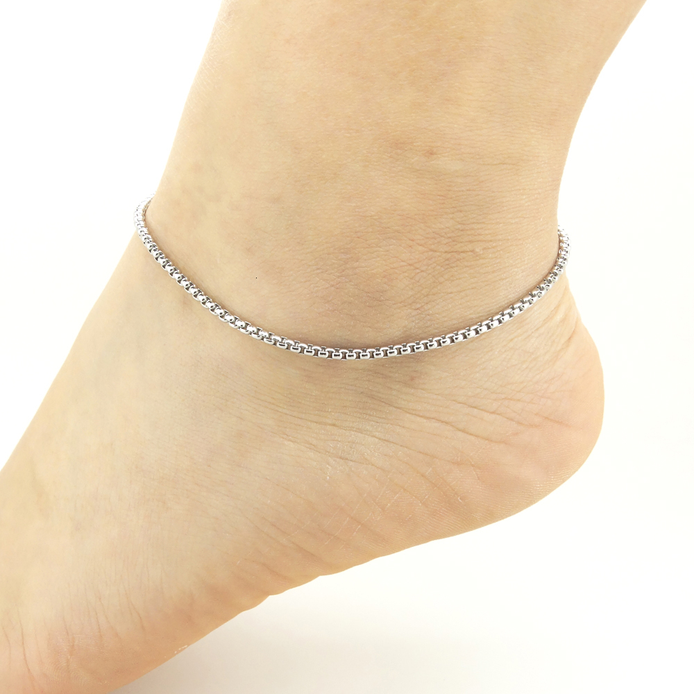 Anklets Barefoot Sandals Women Ankel Bracelets 18K Gold Color Solid Stainless Steel Anklets ROLO Chain 91011 Inches Waterproof Jewelry 230426bj - view 7