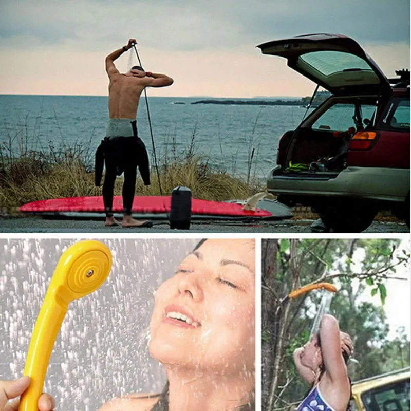 Outdoor Gadgets Camping Shower Outdoor Hiking Travel Portable Shower And 20L Bucket Set Car Washer Plant Watering Pet Cleaning 12V Electric Pump 23112