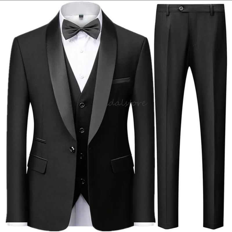 Fitted White Gray Wedding Tuxedos 2024 Peak Lapel Blazers Bespoke 3 Pieces Male Bussiness Slim Outfit Suit Royal Blue Burgundy Formal Prom Men Party S