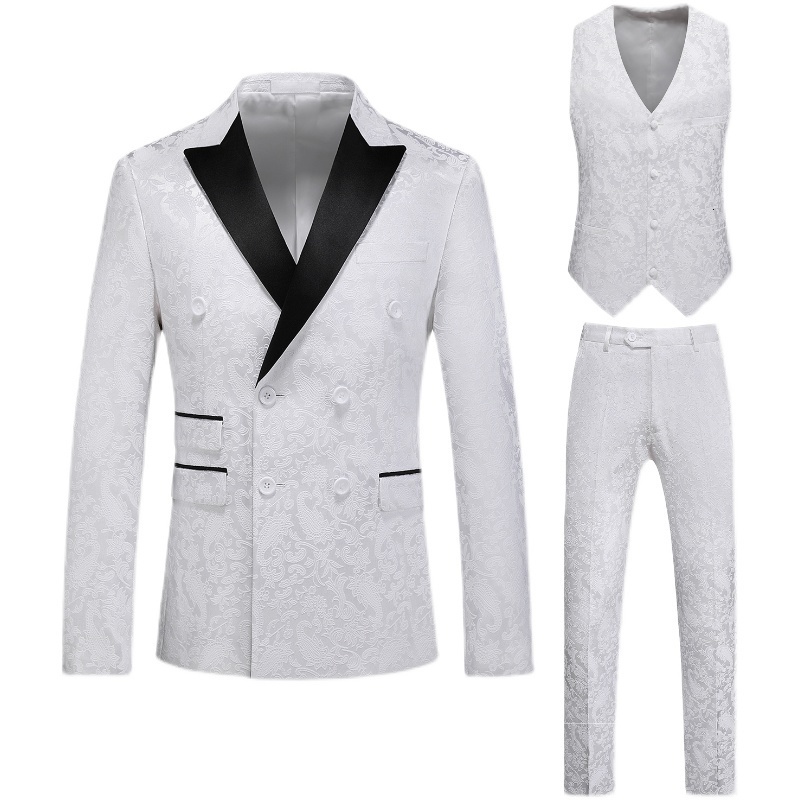 Men's Suits Blazers Red Men's Double Breasted Suit 3 Piece Tuxedo Wedding Party Dress Coat Pants Vest High Quality Terno Masculino S-6XL 230