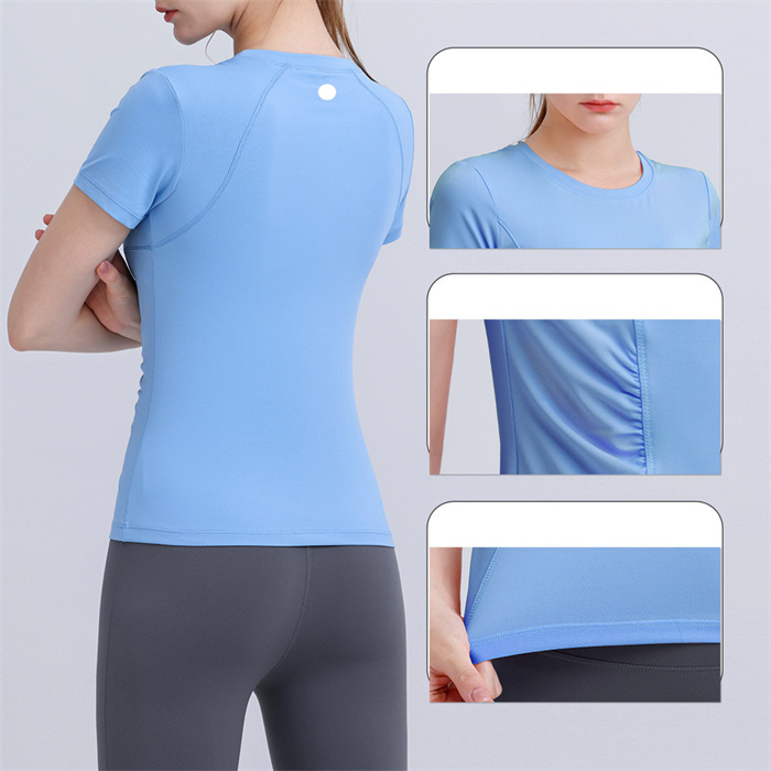 Womens lu Yoga T-shirt Summer Top Womens Round Collar Short Sleeve Elastic Breathable Sports Fitness Solid Color JY1298, Yellow
Womens lu Yoga T-shirt Summer Top Womens Round Collar Short Sleeve Elastic Breathable Sports Fitness Solid Color JY1298, Yellow