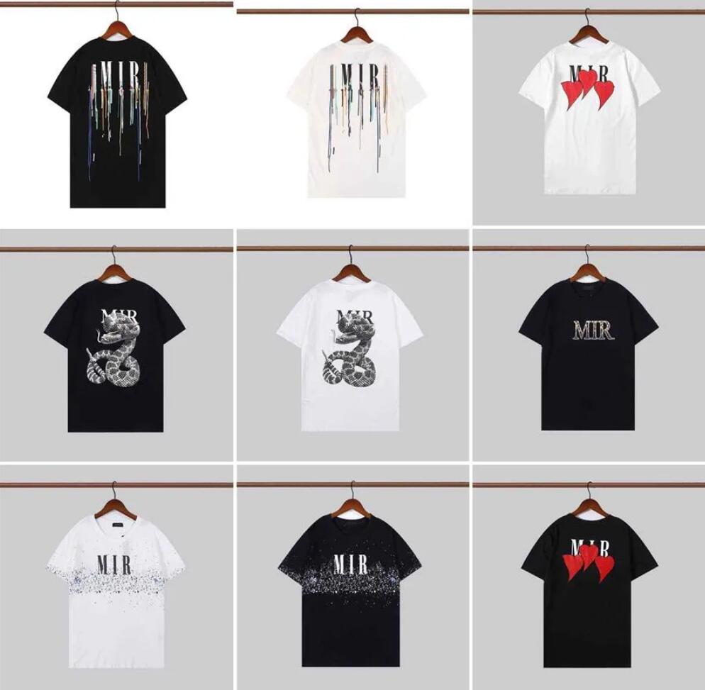 Mens T shirts Printed Amiiri Designer Fashion Womens T-shirt Cotton Casual Tees Short Sleeve Luxury graphic tee Streetwear TShirts V1