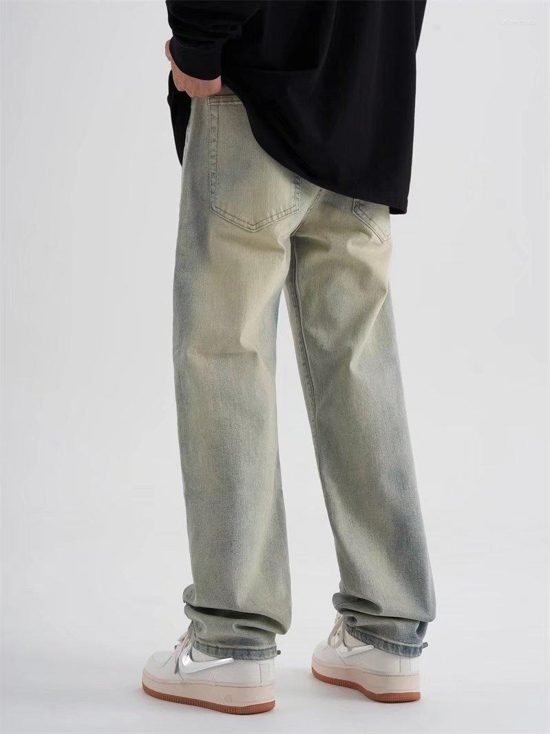 Men's Jeans Wholesale Casual Loose Autumn Trend Straight Leg Pants High Street Ins Port Style Wide Daddy