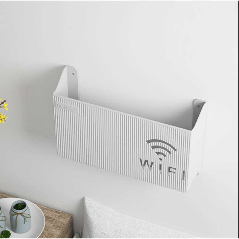 Wall-Mounted Wireless Wifi Router Shelf ABS Plastic Storage Box Cable Power Bracket Organizer Box for Media Boxes Game Console