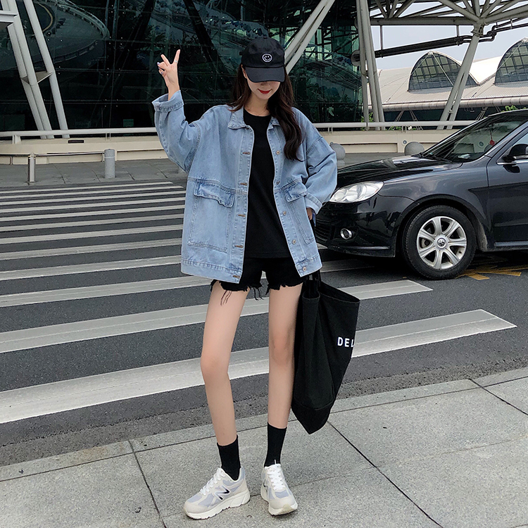 Women's Jackets 2 colors Women's casual Jean Coats autumn Women loose Denim Jacket Long Sleeve Loose Female Girls Outwear Oversize 78228 230