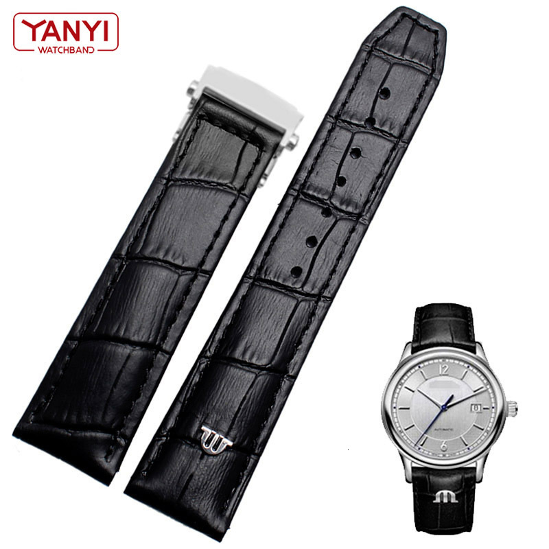 Watch Bands Genuine leather watch strap 20mm 22mm for MAURICE LACROIX watchband folding buckle leisure business cow bracelet 230426