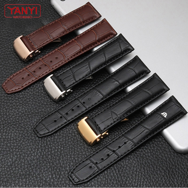 Watch Bands Genuine leather watch strap 20mm 22mm for MAURICE LACROIX watchband folding buckle leisure business cow bracelet 230426
